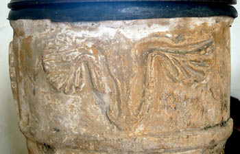 Detail of flowers on font January 2008